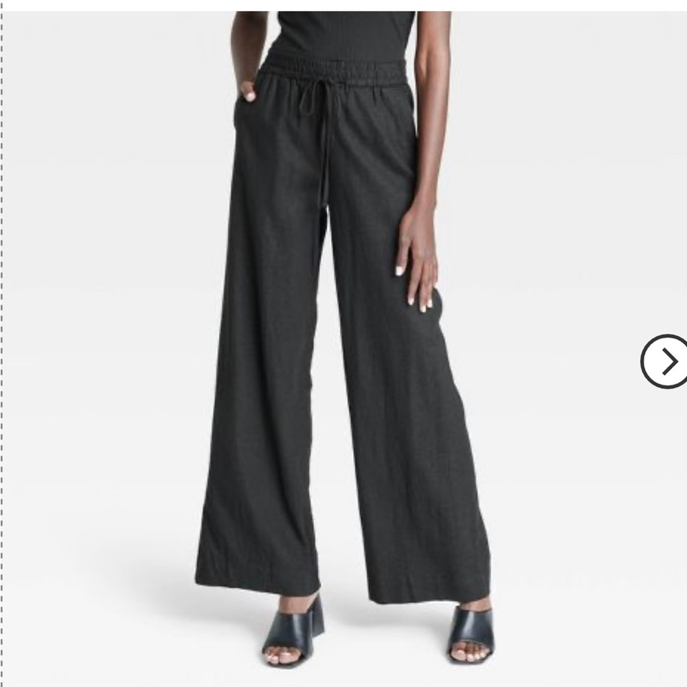 A New Day Black Linen Pants from Target, Size Medium.